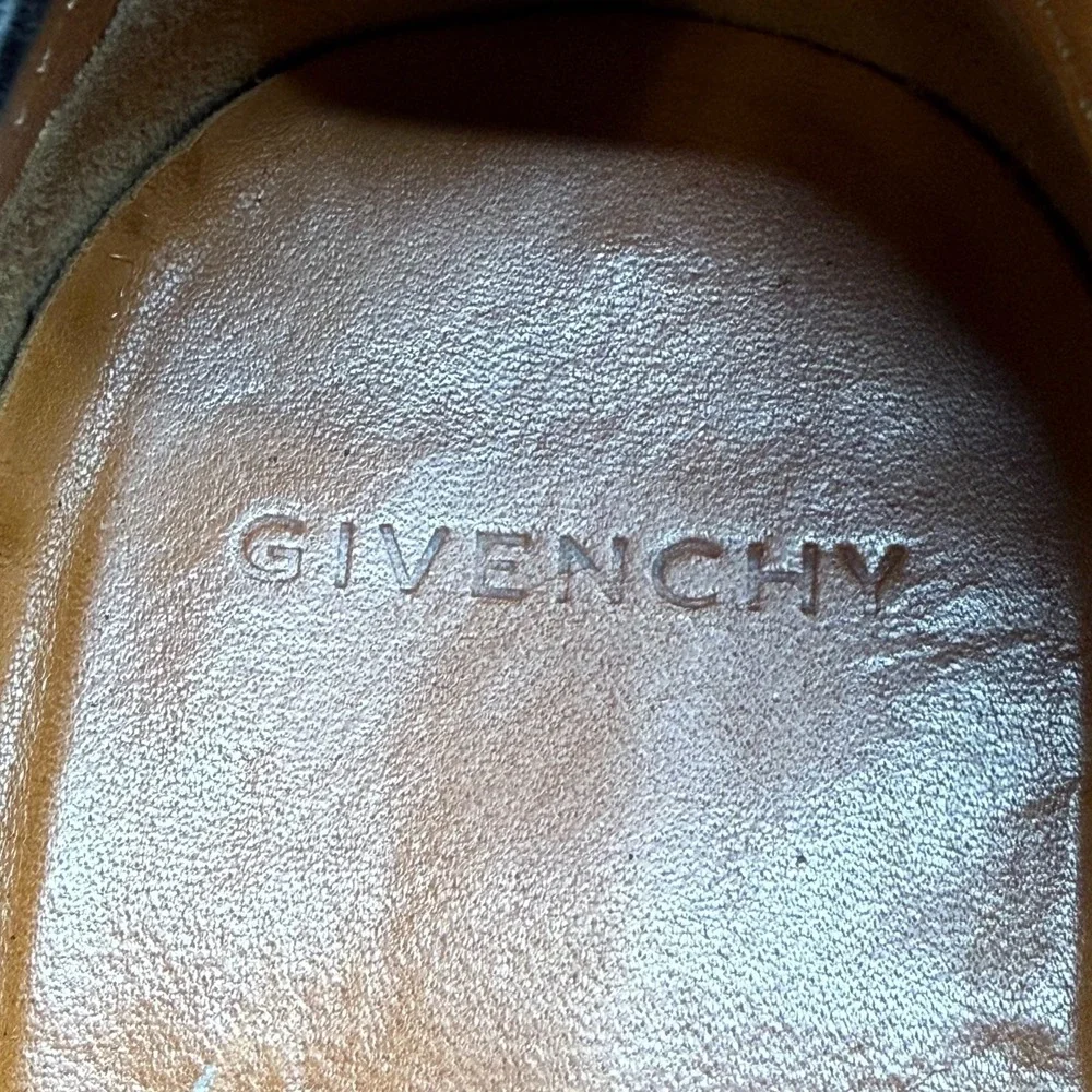 GIVENCHY Moc‎ Toe Loafers Mens EU 43.5 US 10.5 Black Pebble Leather Dress Shoes
